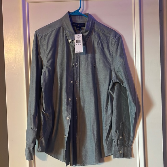 NWT Boys Dark Chambray (blue) Ralph Lauren Button Down - Picture 3 of 5